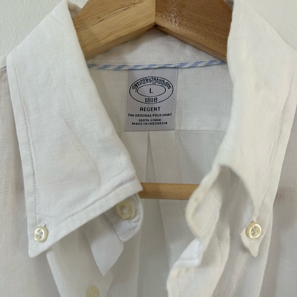 Brooks Brothers 100 % linen long sleeve shirt L - Picture 2 of 12